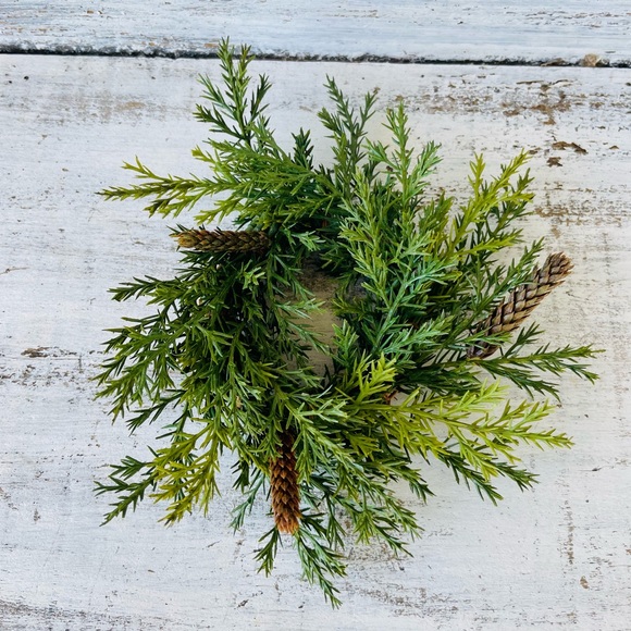 *Green Prickly Pine Candle Ring, 6” - Picture 8 of 10